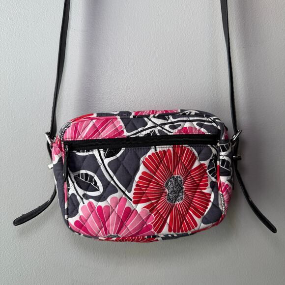 Vera Bradley Cherry Blossom Floral Print Cotton Crossbody Bag Purse - Picture 8 of 9